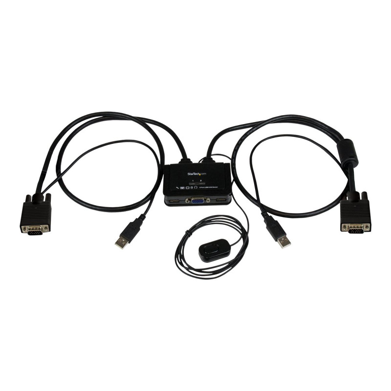 Switch Conmutador Kvm De Cable 2 Puertos VGA Alimentacion US | APLIUM