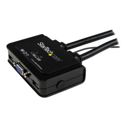 StarTech.com Switch Conmutador KVM de Cable con 2 Puertos VGA USB Alim