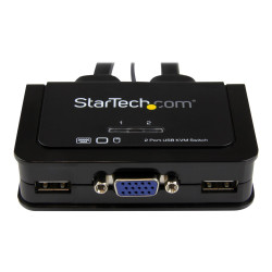 StarTech.com Switch Conmutador KVM de Cable con 2 Puertos VGA USB Alim