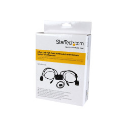 StarTech.com Switch Conmutador KVM de Cable con 2 Puertos VGA USB Alim