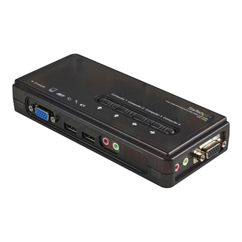 StarTech.com Juego de Conmutador Switch KVM 4 Puertos Vídeo VGA USB 2.