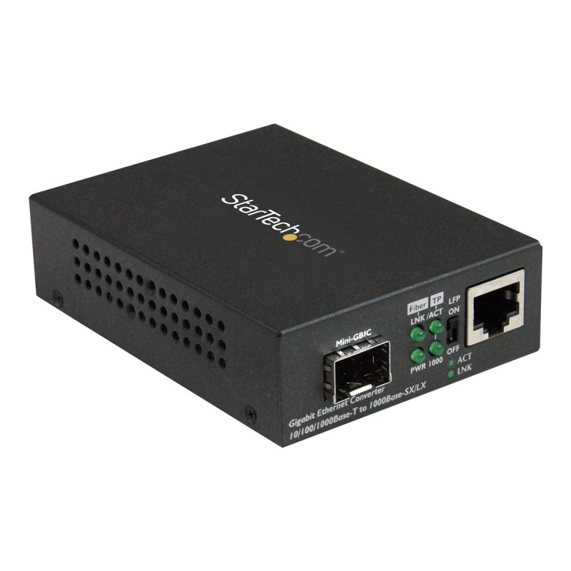 Startech Conversor de Medios Ethernet Gigabit a Fibra con SFP abierto