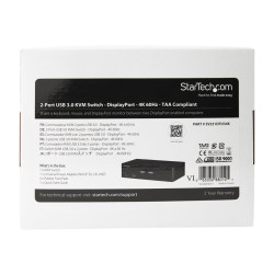StarTech.com Switch Conmutador KVM DisplayPort de 2 Puertos - 4K 60Hz