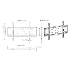Soporte de pared para pantalla - de alta resistencia - se adapta a pan