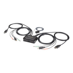 StarTech.com Switch KVM 2 Puertos DisplayPort - DP - con Cables de 1,2