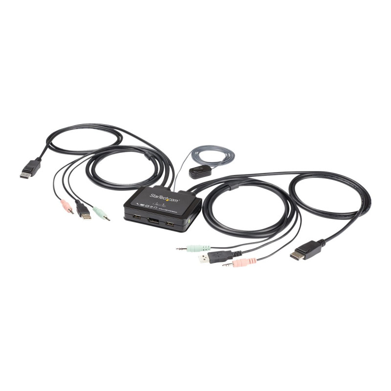 StarTech.com Switch KVM 2 Puertos DisplayPort - DP - con Cables de 1,2
