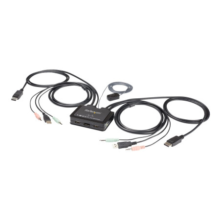 StarTech.com Switch KVM 2 Puertos DisplayPort - DP - con Cables de 1,2