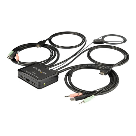 StarTech.com 2 Port HDMI KVM Switch, 4K 60Hz, Compact Dual Port UHD/Ul