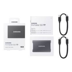 Disco Externo SSD Samsung Portable T7 1TB/ USB 3.2/ Gris