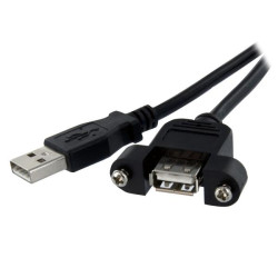30cm Panel Mount USB Cable A to A - F/M