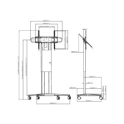 Carro de soporte de suelo para pantallas - uso intensivo - se adapta a