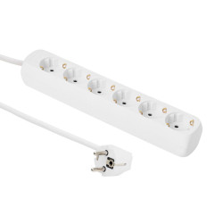 6-way Schuko Socket 5M White
