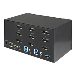 StarTech.com Switch Conmutador KVM de 2 Puertos DisplayPort 4K para 3