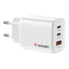 Cargador de Pared GaN Verbatim Essentials/ 2xUSB Tipo-C/ 1xUSB/ 65W
