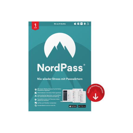 NordPass Premium - Licencia de suscripción (1 año) - 6 dispositivos -