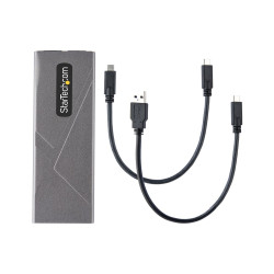 StarTech.com USB-C 10Gbps to M.2 NVMe or M.2 SATA SSD Enclosure, Tool-