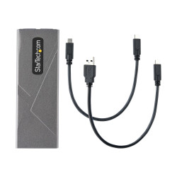 StarTech.com USB-C 10Gbps to M.2 NVMe or M.2 SATA SSD Enclosure, Tool-