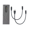 StarTech.com USB-C 10Gbps to M.2 NVMe or M.2 SATA SSD Enclosure, Tool-