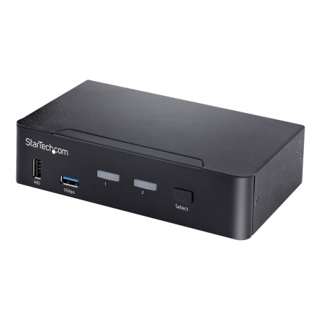 StarTech.com Switch Conmutador KVM USB C Tipo C de 2 puertos DisplayPo