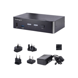 2 Port USB C Dp Kvm Switch - 4K 60HZ 3.5MM And USB Audio | APLIUM