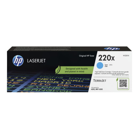 HP 220X - Alto rendimiento - cián - original - LaserJet - caja - cartu