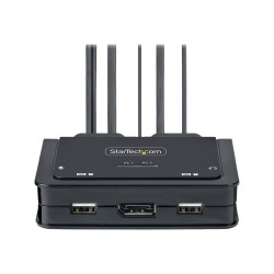 StarTech.com 2-Port Hybrid USB-C DisplayPort Cable KVM Switch, 4K 60Hz