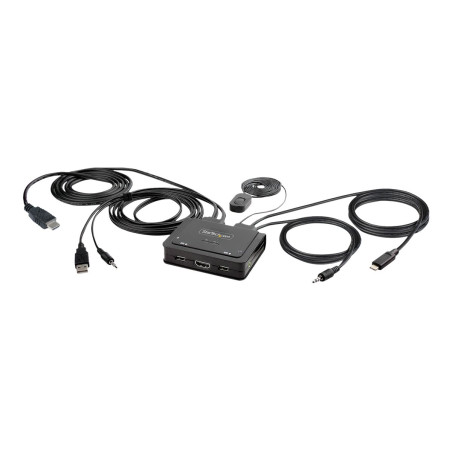 StarTech.com Cable Switch KVM Híbrido de 2 Puertos USB-C HDMI de 4K 60