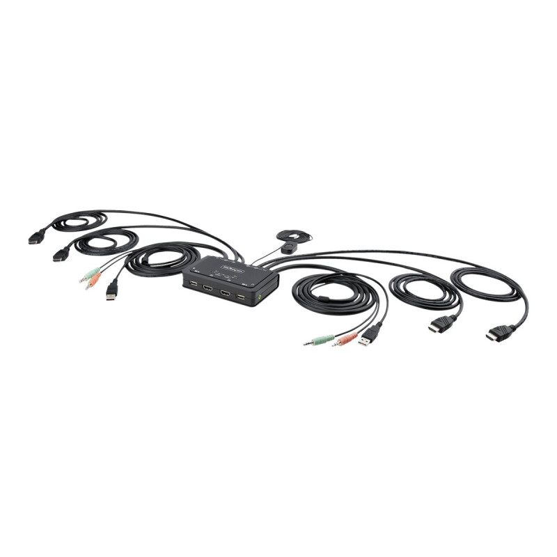 StarTech.com Switch KVM de Cable HDMI de 2 Puertos - 4K 60Hz - Conmuta