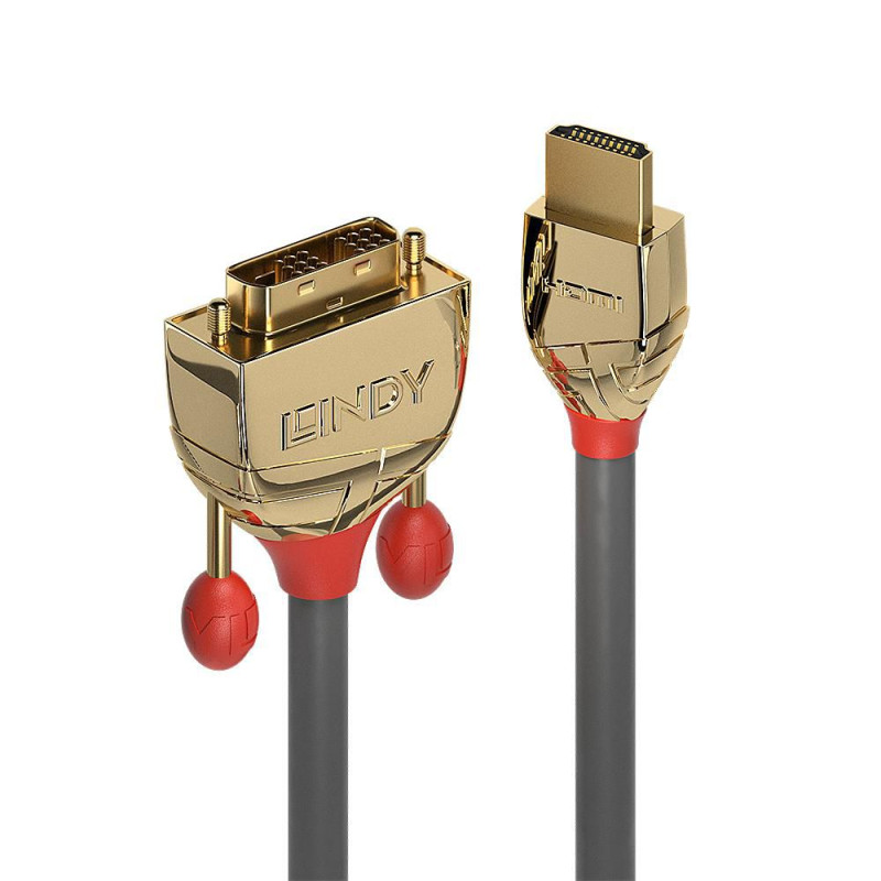 10m HDMI to DVI-D Cable, Gold