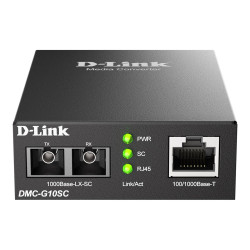 D-Link DMC G10SC - Conversor de soportes de fibra - 1GbE - 10Base-T, 1