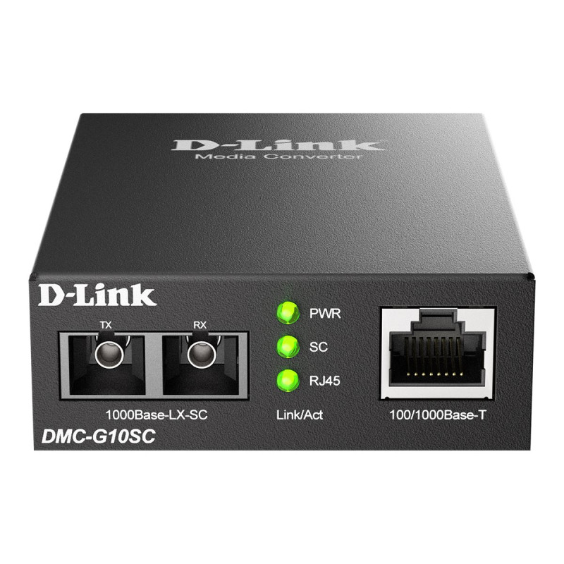 D-Link DMC G10SC - Conversor de soportes de fibra - 1GbE - 10Base-T, 1