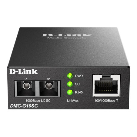 D-Link DMC G10SC - Conversor de soportes de fibra - 1GbE - 10Base-T, 1