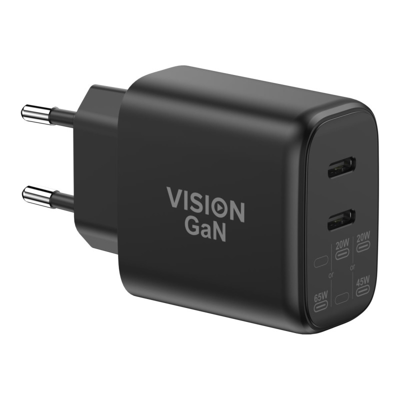 Vision - Adaptador de corriente - 65 vatios - 4.05 A - 2 conectores de