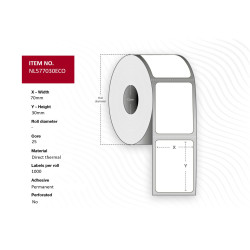 Label 70x30 - Core 25. White. | APLIUM