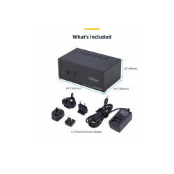 StarTech.com 2-Port Dual-Monitor DisplayPort en HDMI KVM Switch, 4K 60