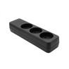 Danish Power Strip 3-way Black