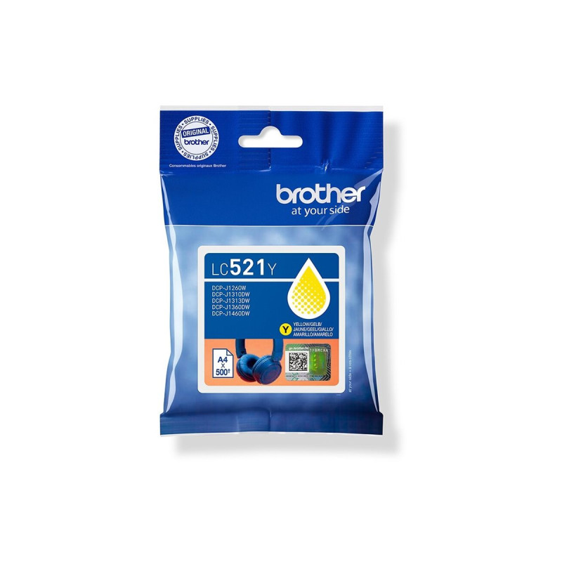 Cartucho de Tinta Original Brother LC521Y/ Amarillo