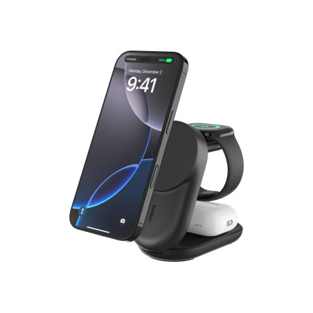 UltraCharge 25w Qi2 3in1 Magnetic Charger, Black