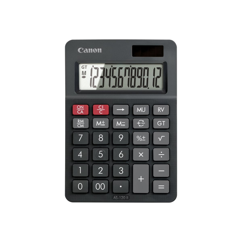 Canon AS-120 II - Calculadora de sobremesa - 12 dígitos - panel solar,