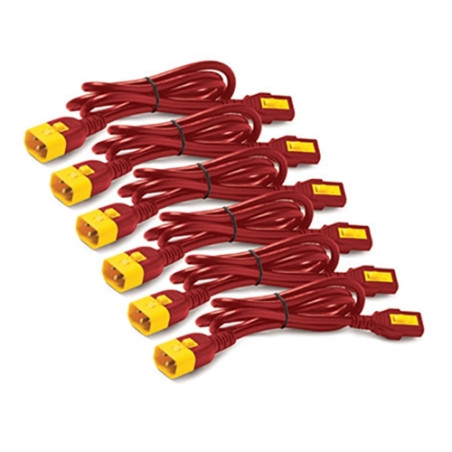 Power Cord Kit 6ea C13 TO C14 0.6m Red