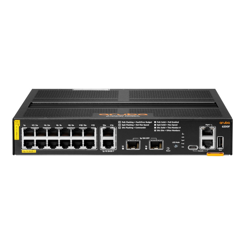 HPE Aruba Networking CX 6200F 12G Class4 PoE 2G/2SFP+ 139W Switch - Co