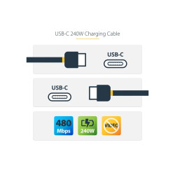 Cable De Carga Usb-c Tipo C 3M Certificacion Usb-if - 240W | APLIUM