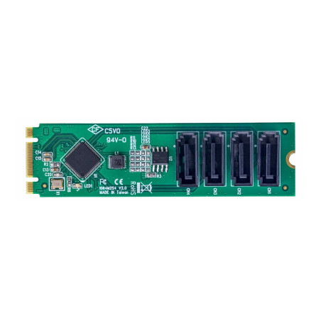Tarjeta Adaptador De 4 Puertos M.2 A Sata Para HDD/SSD | APLIUM