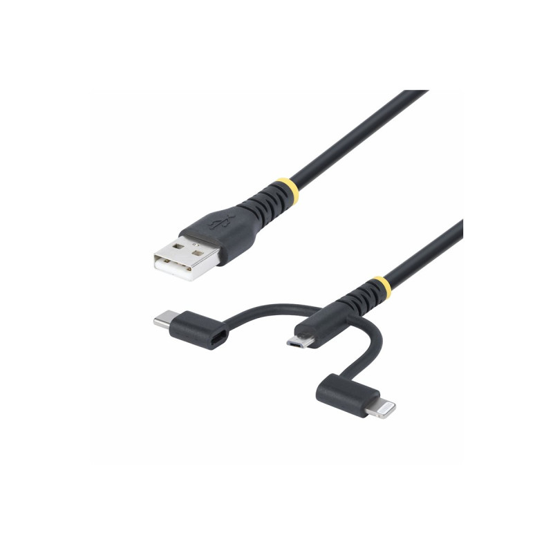 StarTech.com 3.3ft USB Multi Charging Cable, Lightning/Micro-USB/Type-