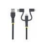 StarTech.com 3.3ft USB Multi Charging Cable, Lightning/Micro-USB/Type-