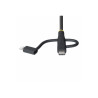 StarTech.com 3.3ft USB Multi Charging Cable, Lightning/Micro-USB/Type-