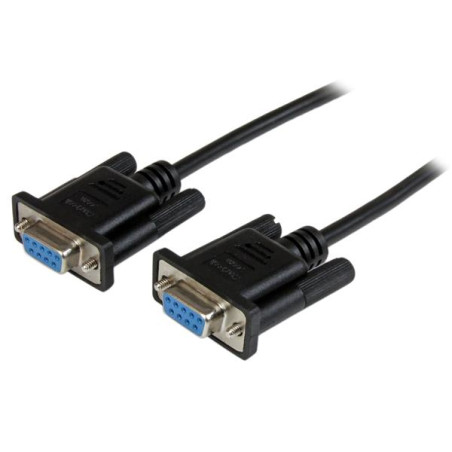 1m Black DB9 RS232 Null Modem Cable F/F