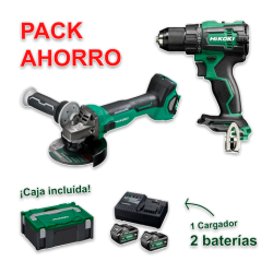 Pack Taladro + Amoladora bateria HIKOKI