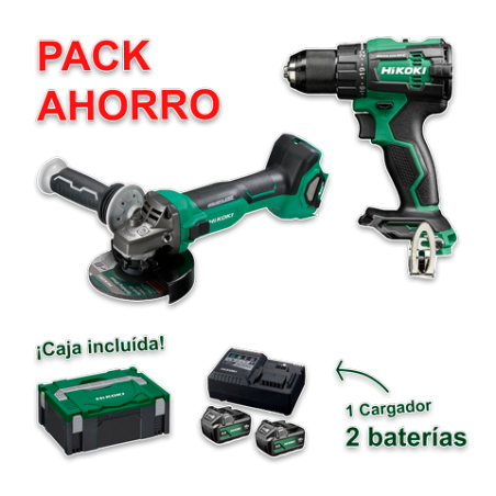 Pack Taladro + Amoladora bateria HIKOKI