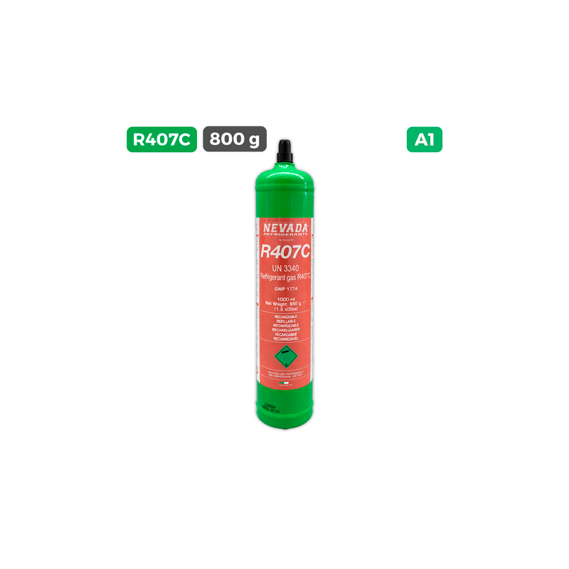 Carga gas refrigerante 850 g R-407C